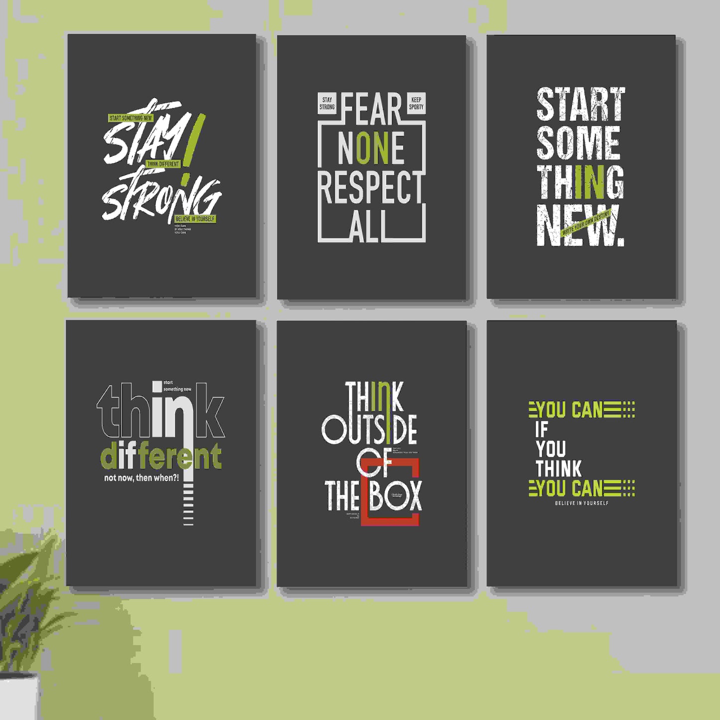 Set of 6 Wall Art Wooden Phototile Frames for Wall Decor