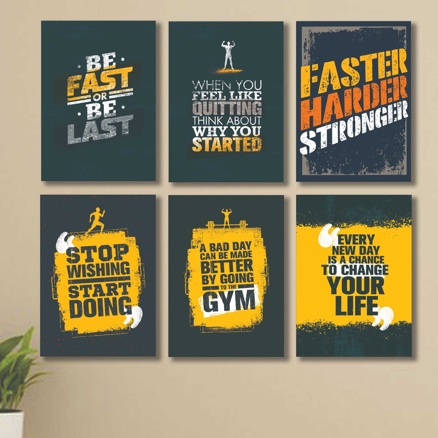 Set of 6 Wall Art Wooden Phototile Frames for Wall Decor