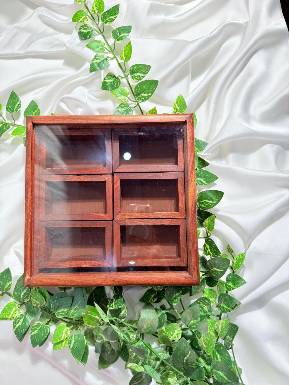 Wooden Display Box with Glass Lid