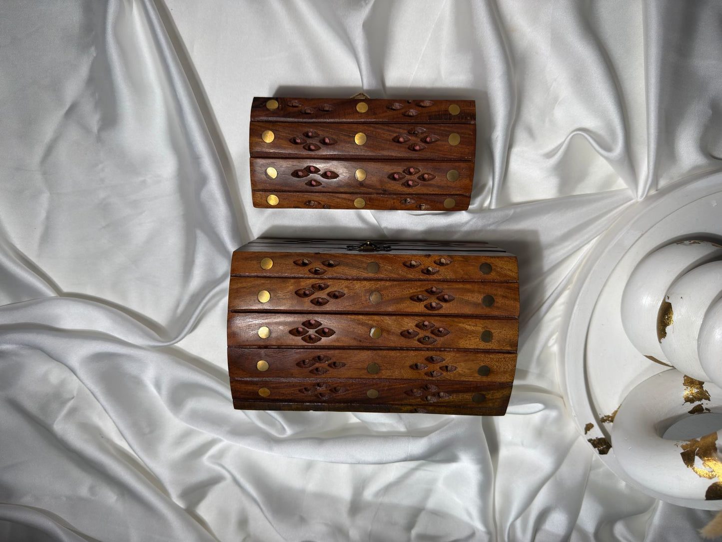 Handcrafted Wooden Jewelry & Storage Box (Set of 2)
