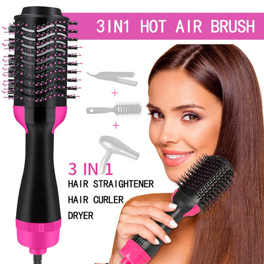 3-in-1 One Step Hot Air Brush Hair Dryer & Styler – Drying, Straightening & Volumizing Brush