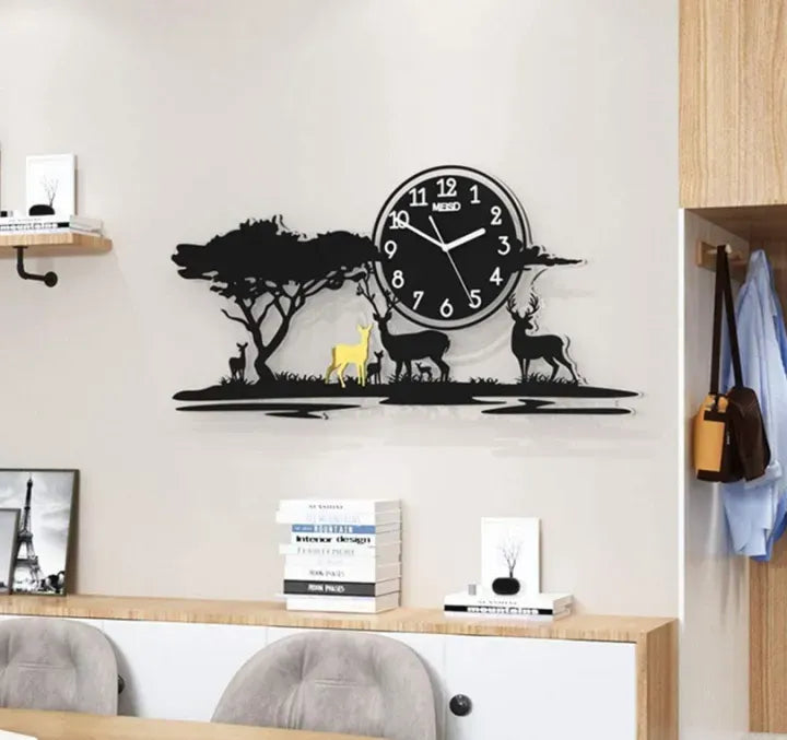 3D Jungle Wooden Wall Clock