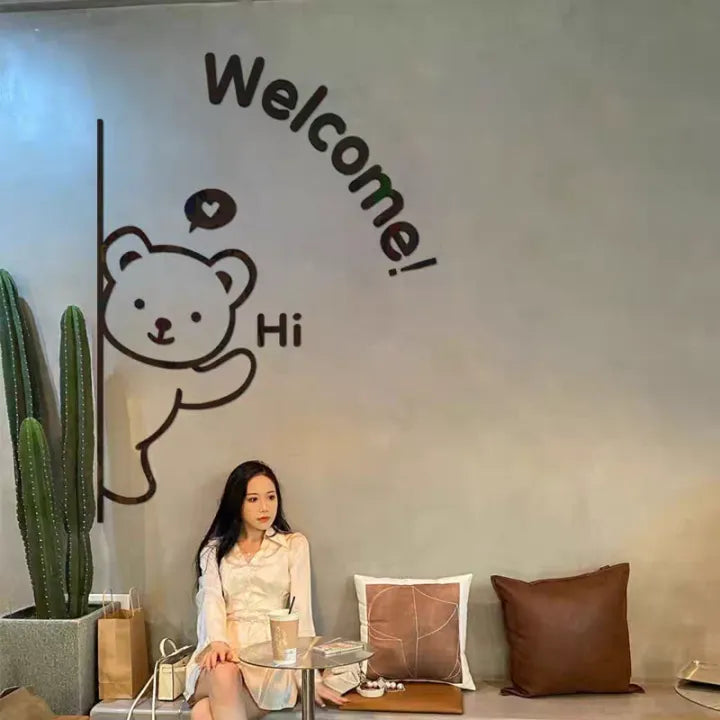 3d wall art with cute teddy bear shaped for home & office decorations Wooden wall Art