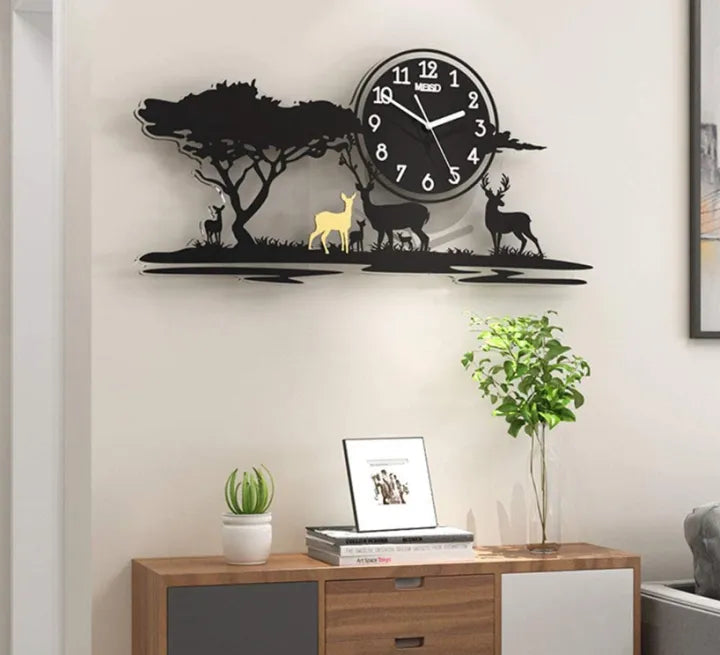 3D Jungle Wooden Wall Clock