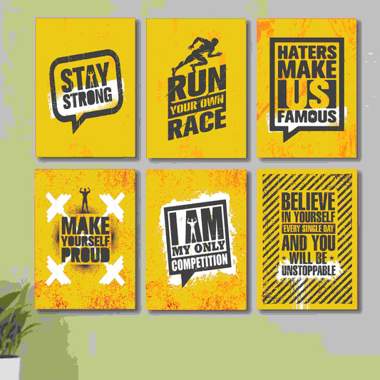 Set of 6 Wall Art Wooden Phototile Frames for Wall Decor