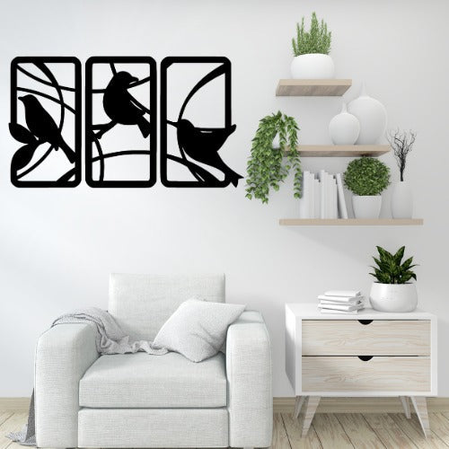 Handcrafted Wooden Sparrow Wall Decor