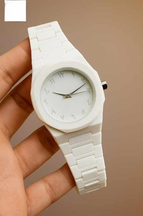 Full White Aura Watch Stylish Design Compact Build Perfect Choice For Daily Use And Fashion Needs