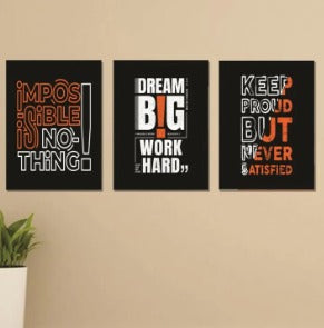 Set of 3 Wooden Photo Tile Wall Art Frames