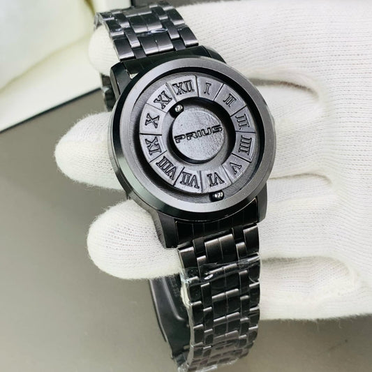 Black Stainless Steel Magnetic Ball Watch Providing Modern Design Everyday Style Support - With Box