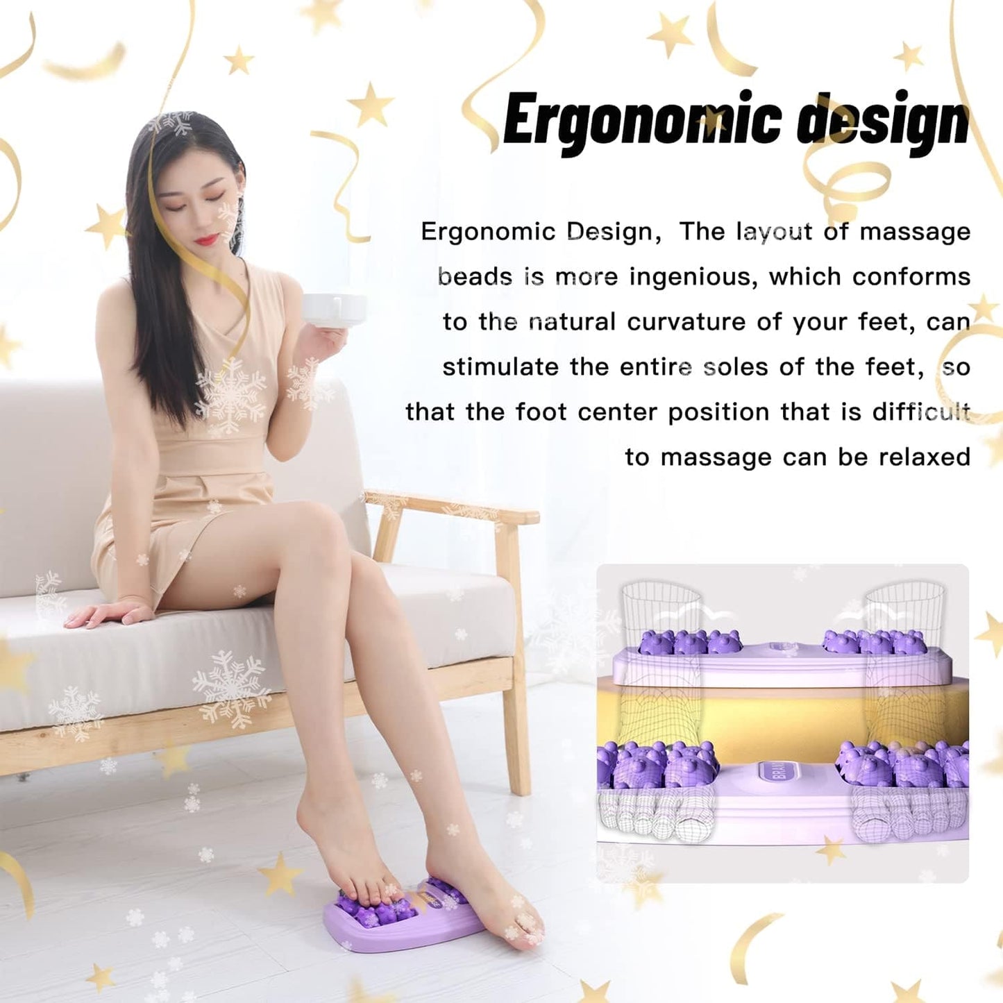 Foot Massager Roller, Home Leg Point Bead Roller Massager,