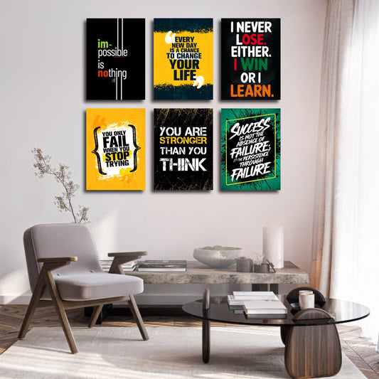 Set of 6 Wall Art Wooden Phototile Frames for Wall Decor