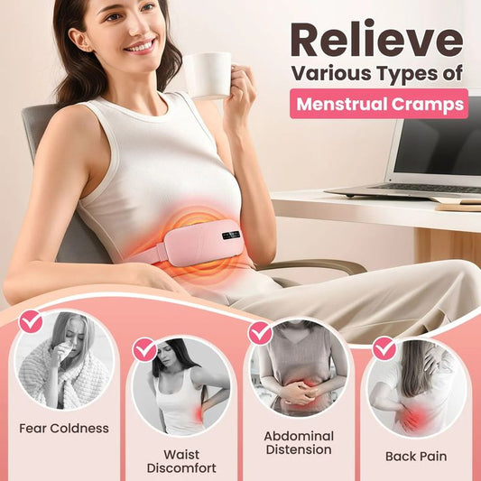 Heating Pad women Period Pain Cramp Relief Belt -Portable Menstrual Heating Pad