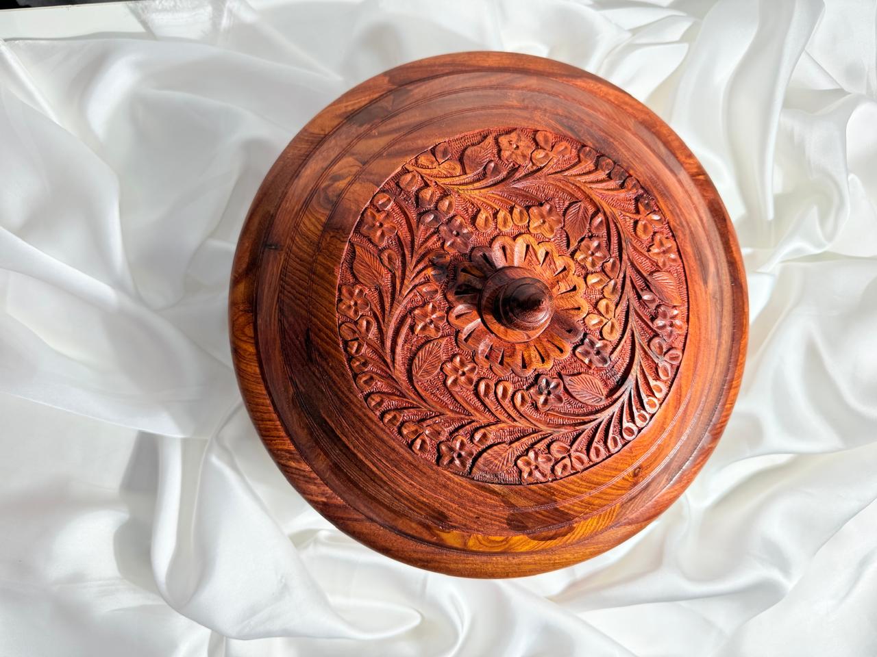 Wooden & Steel Insulated  Serving Bowl with Lid