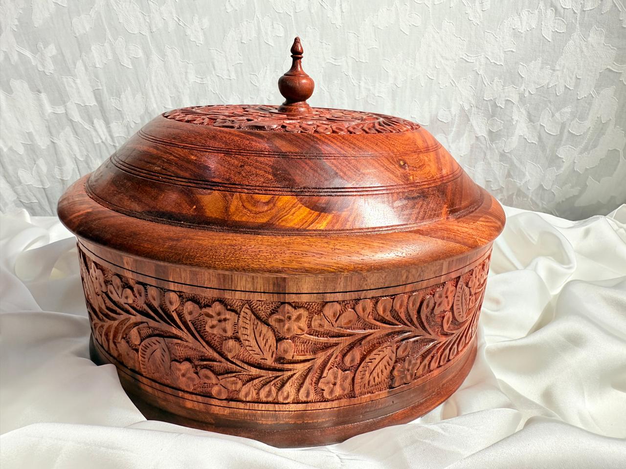 Wooden & Steel Insulated  Serving Bowl with Lid