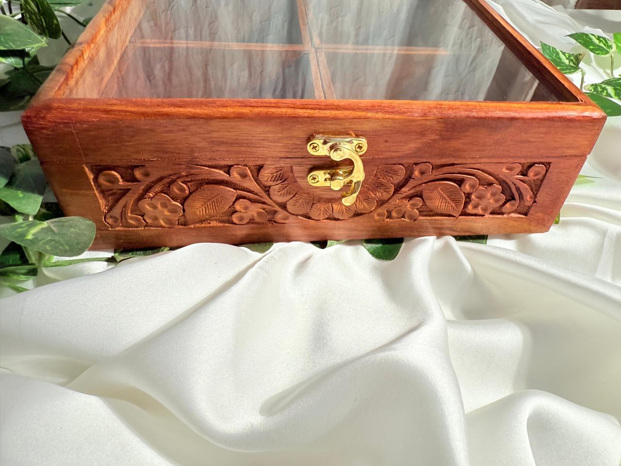Elegant Wooden Jewelry Box with Dividers