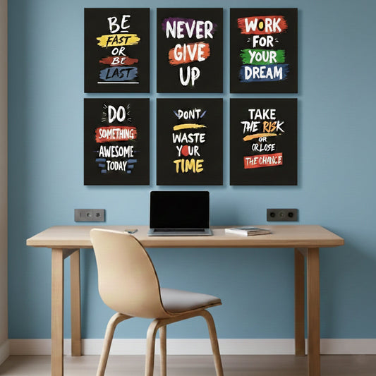 Set of 6 Motivational Phototile frame Wall Art